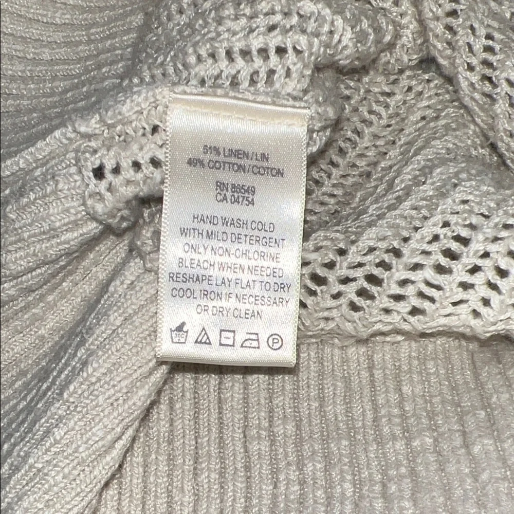 Tommy Bahama Neutral Coastal Beachy Open Knit Long Cardigan L - Picture 9 of 9